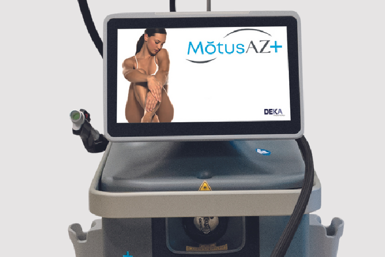 Deka Motus AZ+ laser technology for painless hair removal using Moveo Technology and dual-wavelength lasers at Lotus Laser Aesthetics.